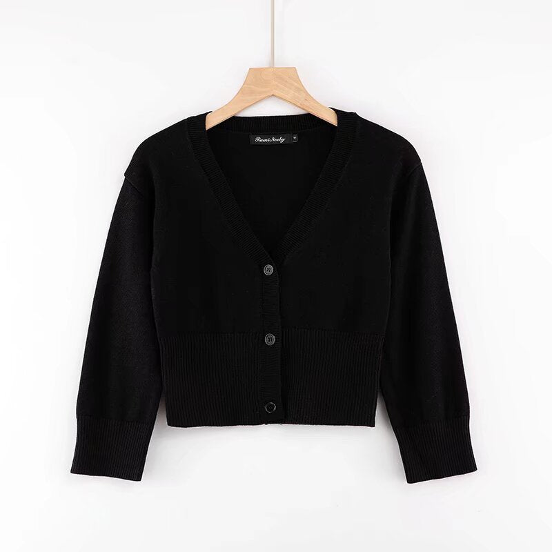 V-neck long sleeved cardigan top