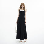 Robe trapèze élégante et amincissante sans manches pour femme
