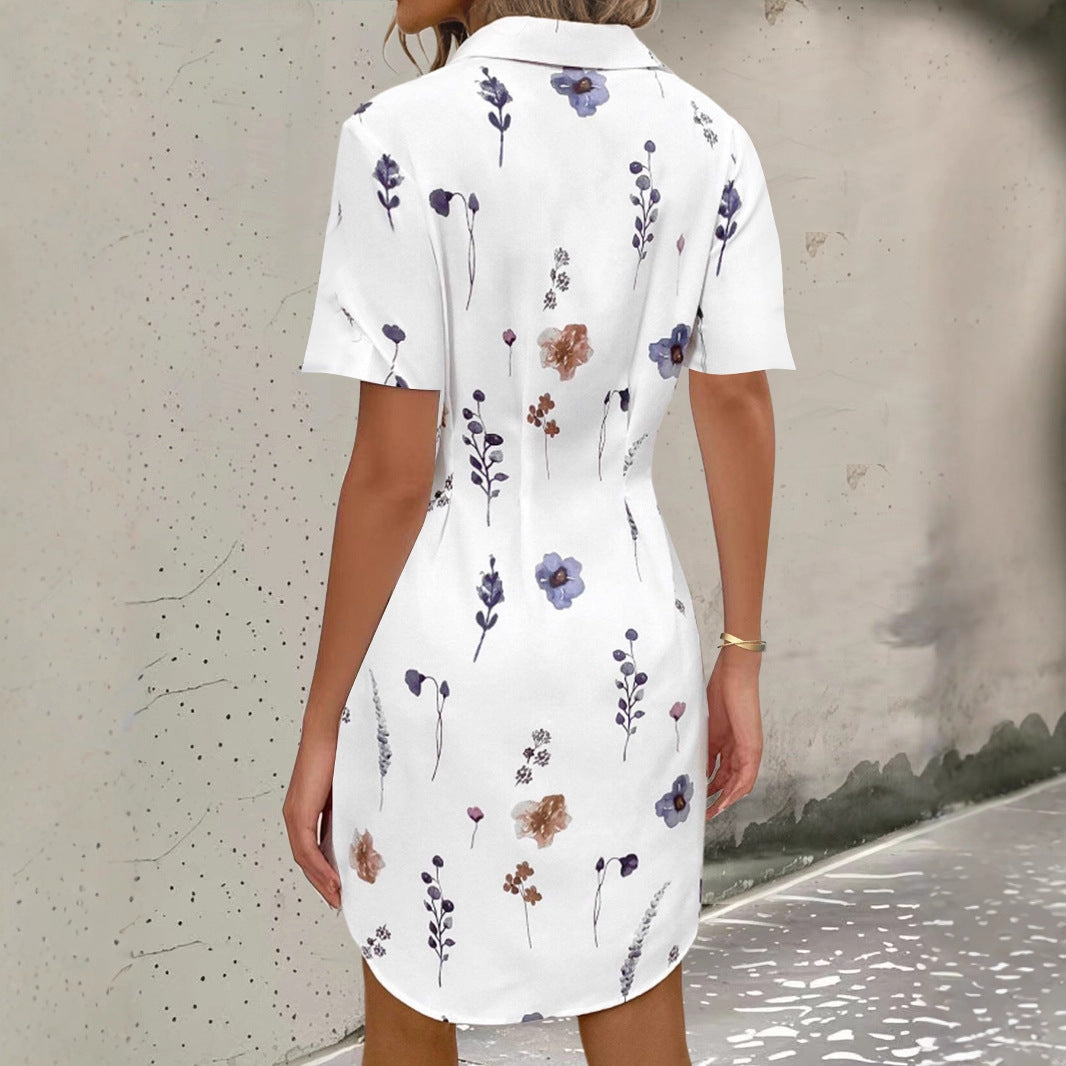 Robe-chemisier imprimée pour femme