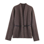 Manteau Élégant en Maille avec Ceinture