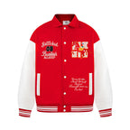 Letter Embroidery Baseball Jacket Casual Loose Outerwear