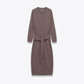 Knitted dress with waistband and Midi