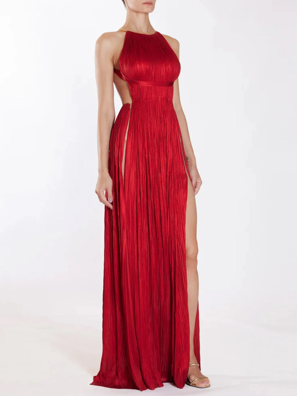 Robe Midi Asymétrique Plissée