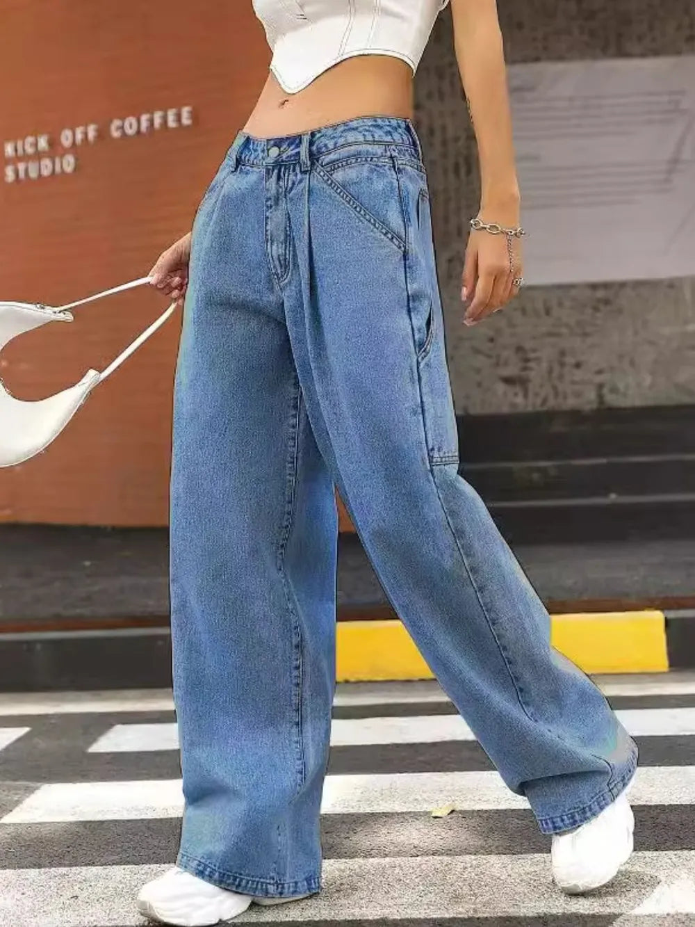 Jean Large à Poches Classique