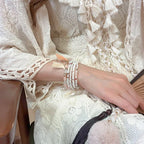 Bracelet Perles Riz Pompon