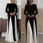 Robe Longue Colorblock Décontractée