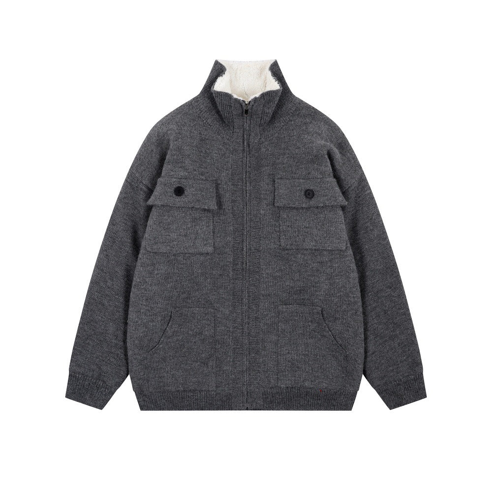 Veste Pull Tricotée Épaisse Velours