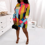 Robe Imprimée Col Haut
