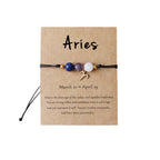 Bracelet Perlé Pierre Naturelle Œil de Tigre Signe Zodiaque