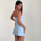 Bow mini suspender dress
