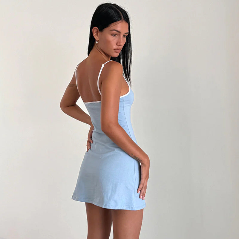 Bow mini suspender dress