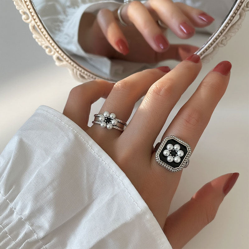 Bague Argent 925 Perle Fleur
