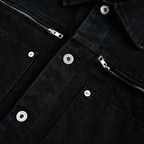 Zipper decoration workwear denim jacket
