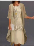 Ensemble robe élégante en dentelle et mousseline