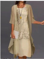 Ensemble robe élégante en dentelle et mousseline