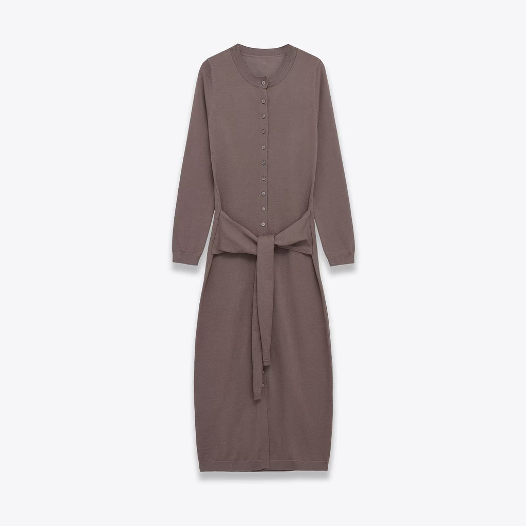 Knitted dress with waistband and Midi