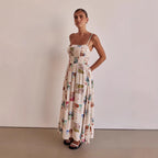Long Dress with Strap and Print Women's Dress