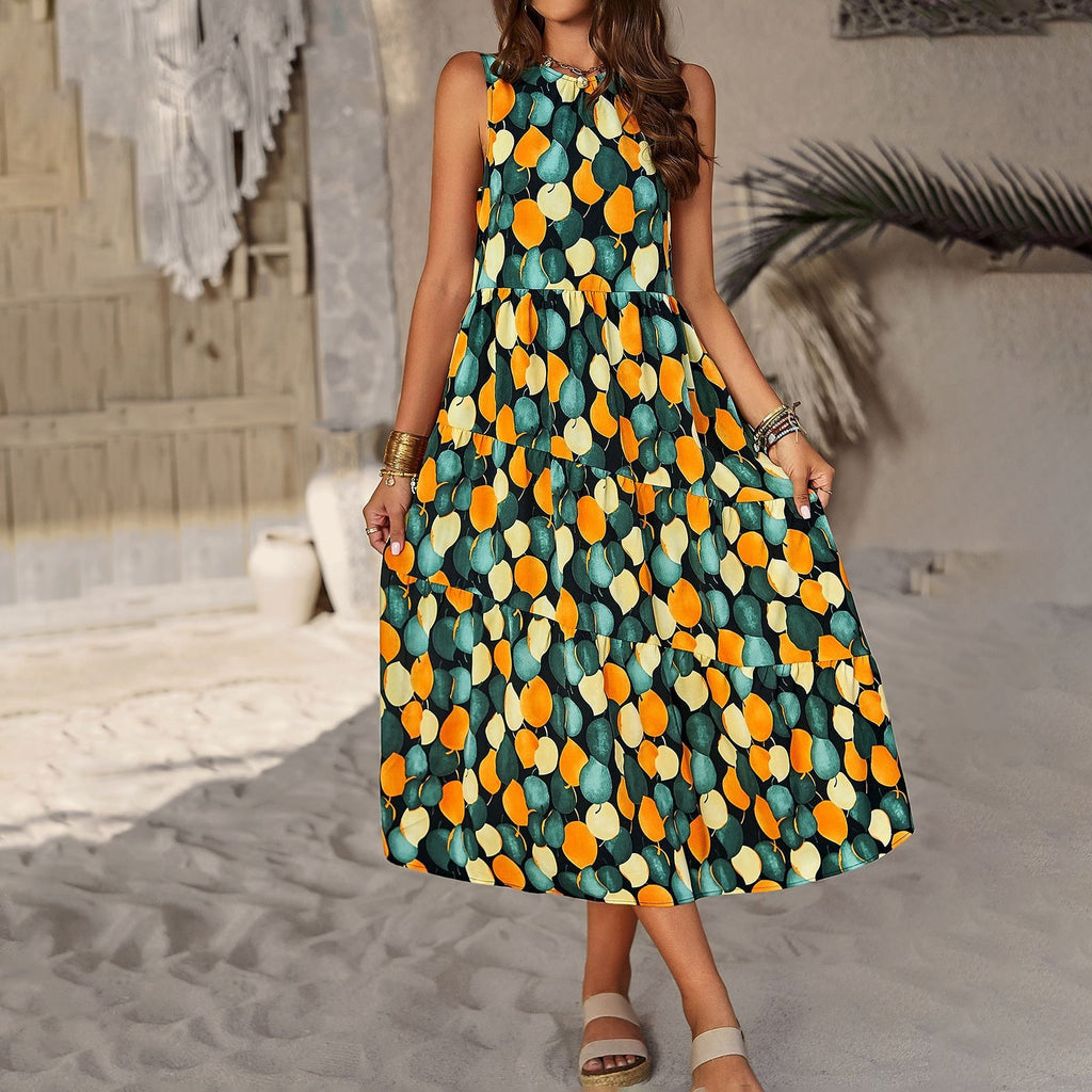 Robe Col Dégagé Décontractée Vacances