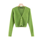 Gilet pull femme coupe slim à col en V profond et quatre boutons sur le devant avec manches longues, vente en gros