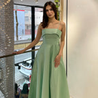 Satin suspender evening dress fashion dress