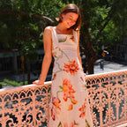 Printed Long Dress Backless Strapless Dress