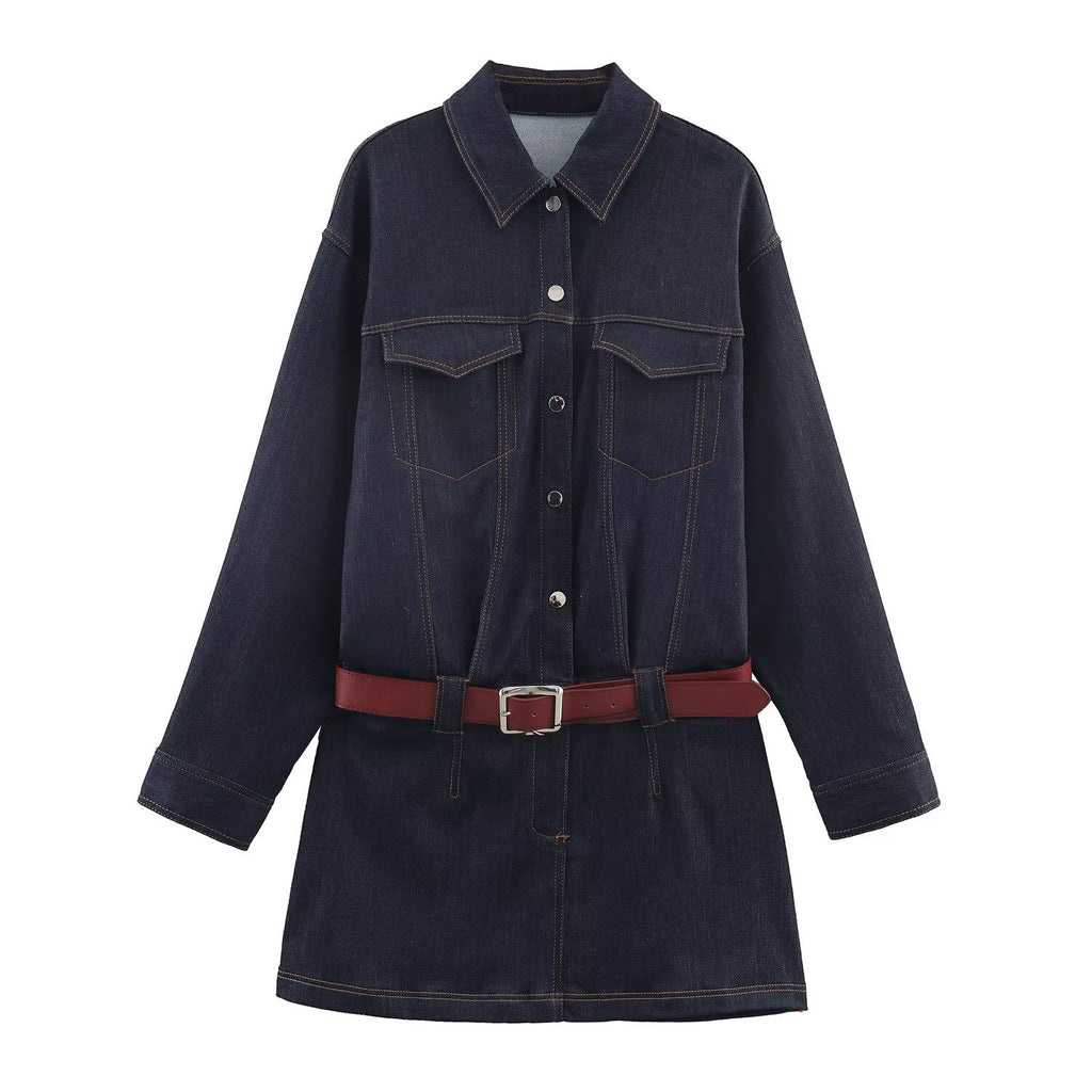 Cowboy dress with waistband