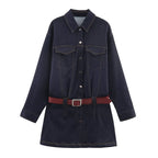 Cowboy dress with waistband