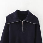 Pull Tricoté Zippé Streetwear