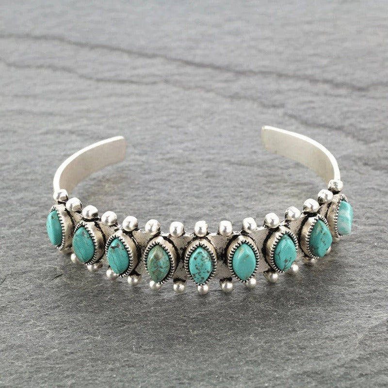 Bracelet Ouvert Turquoise Antique