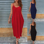 Robe décontractée sans bretelles unie pour femme