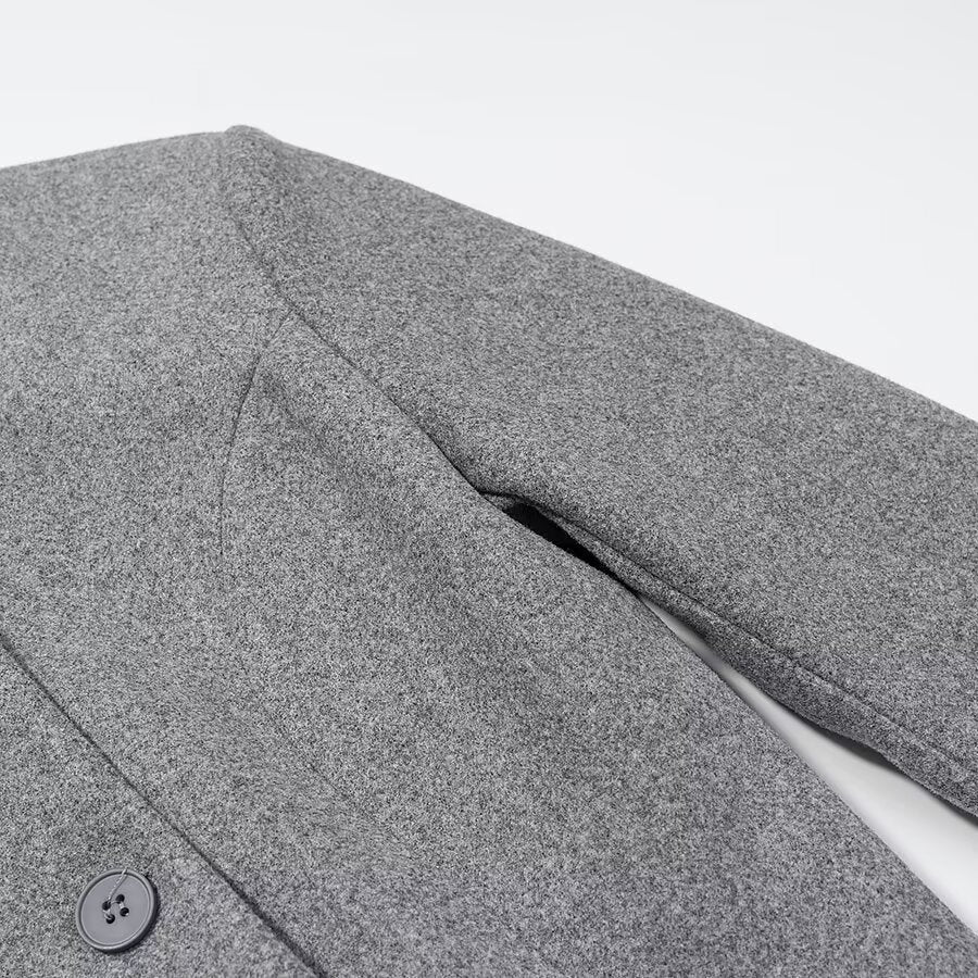 Manteau long en laine élégant, multibrins, pour les trajets quotidiens