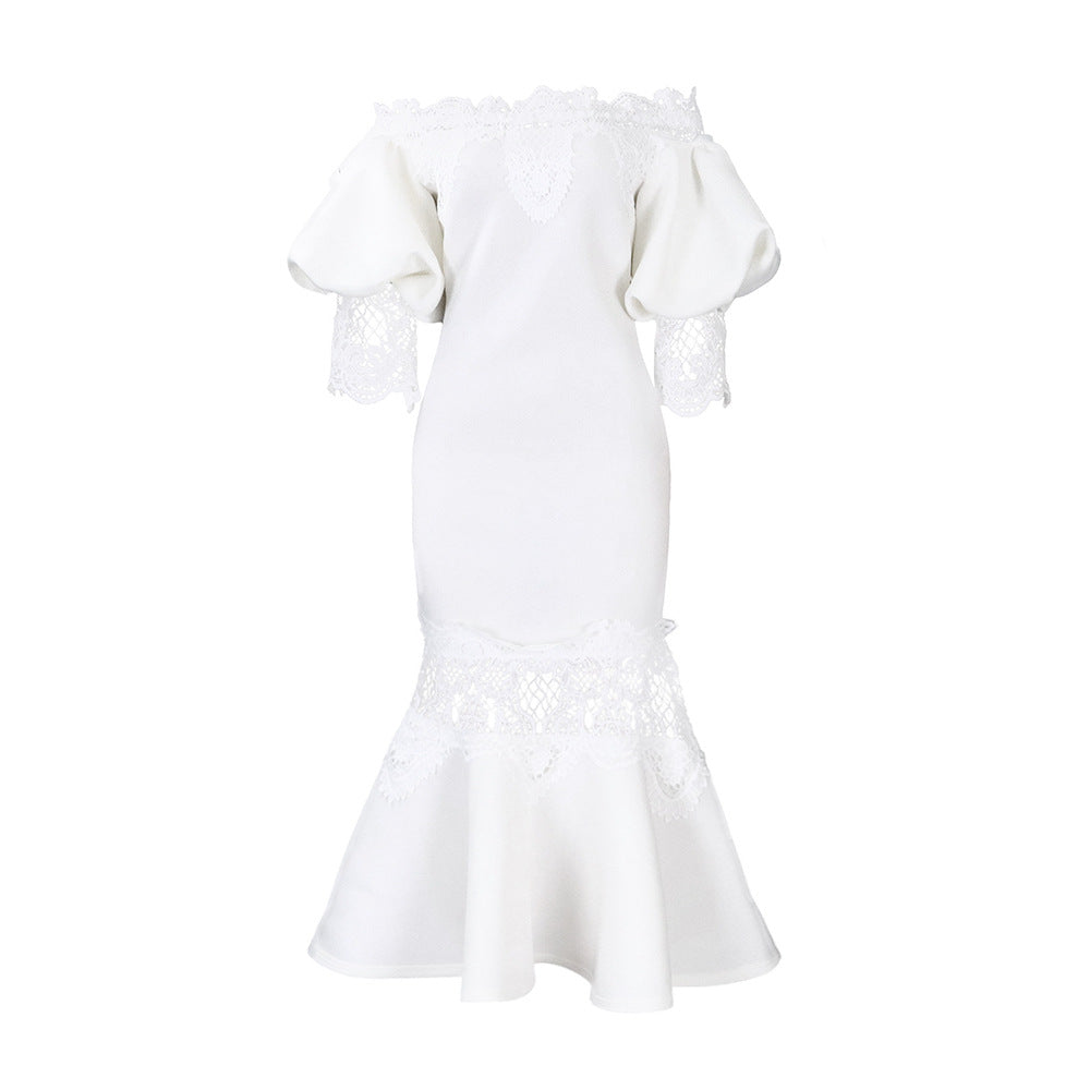 Lace off shoulder dress