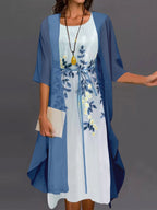 Ensemble robe élégante en dentelle et mousseline
