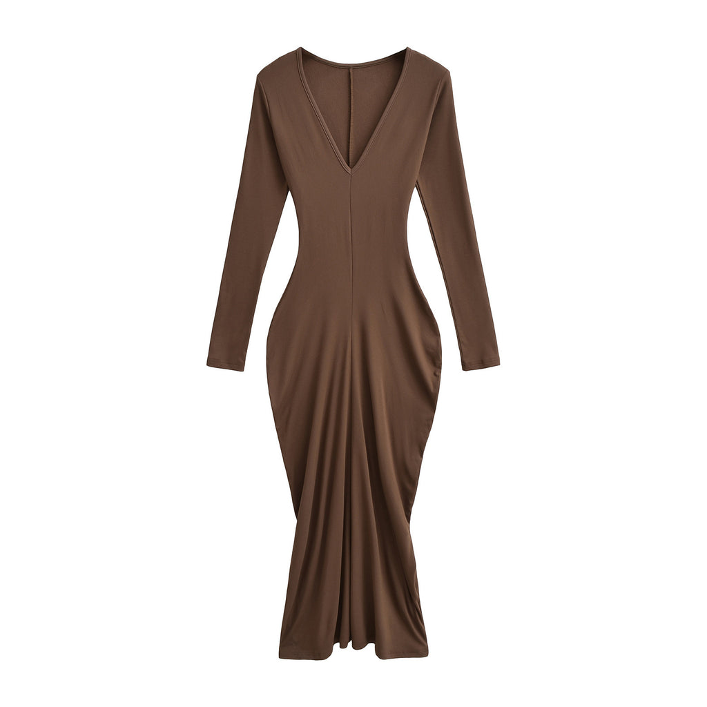 Velvet waist cinching dress