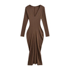 Velvet waist cinching dress