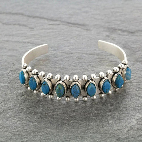 Bracelet Ouvert Turquoise Antique
