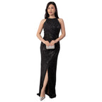 Robe Fendue Sequins