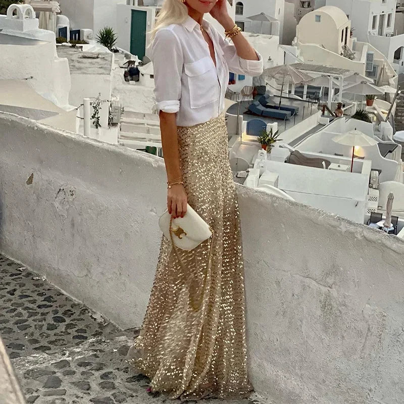 Jupe Longue Sequins
