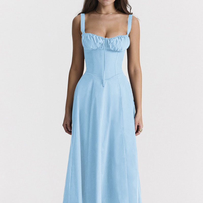Elegant and fashionable suspender dress