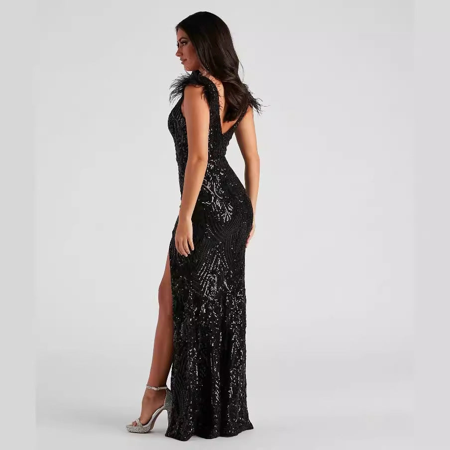 Slim Sequin Banquet Dress
