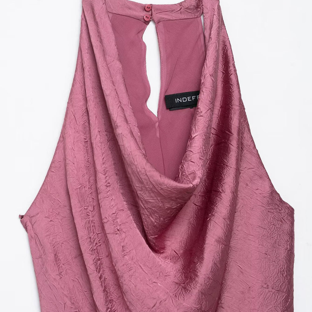 Folded and spliced MIDI dress