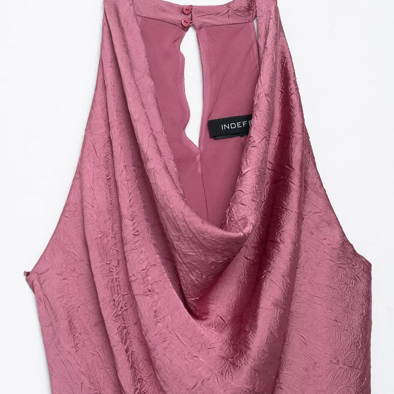 Folded and spliced MIDI dress