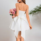 Strapless bow A light dress dress for women