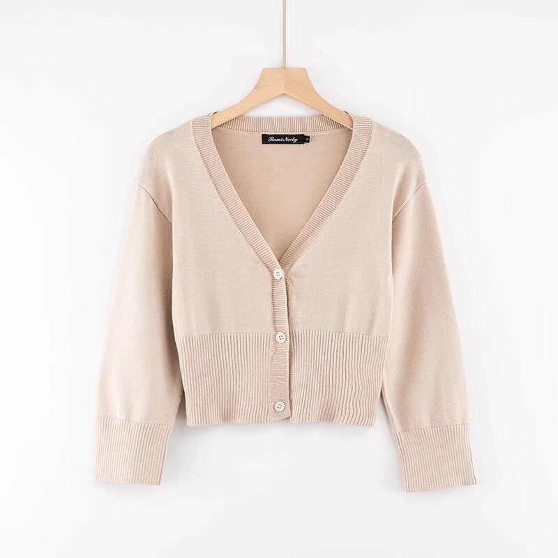 V-neck long sleeved cardigan top