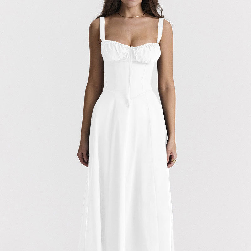 Elegant and fashionable suspender dress