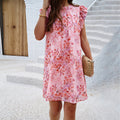 Robe au tempérament élégant pour le printemps et l'été, robe sans manches imprimée