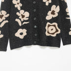 Flower jacquard knitted loose jacket