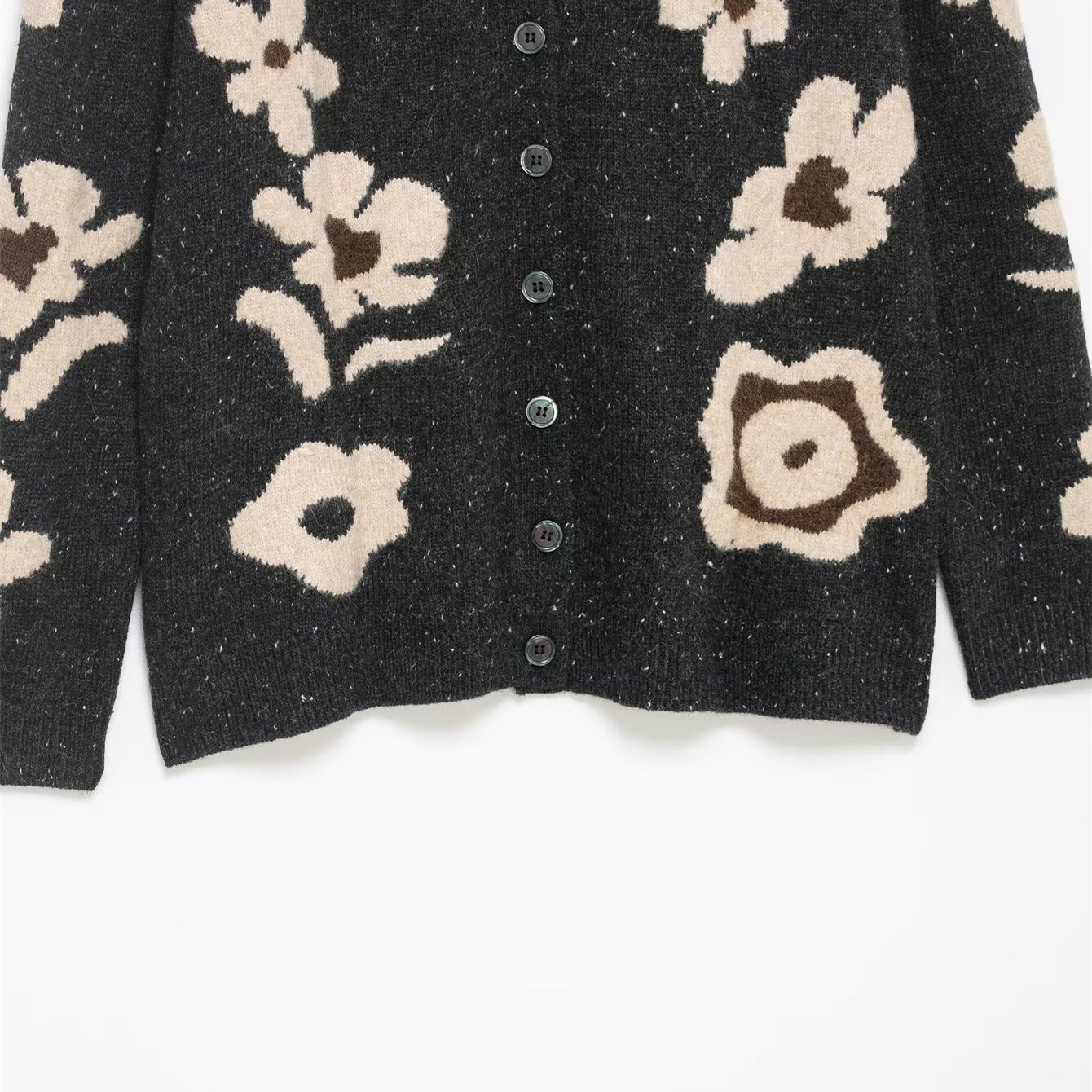 Flower jacquard knitted loose jacket