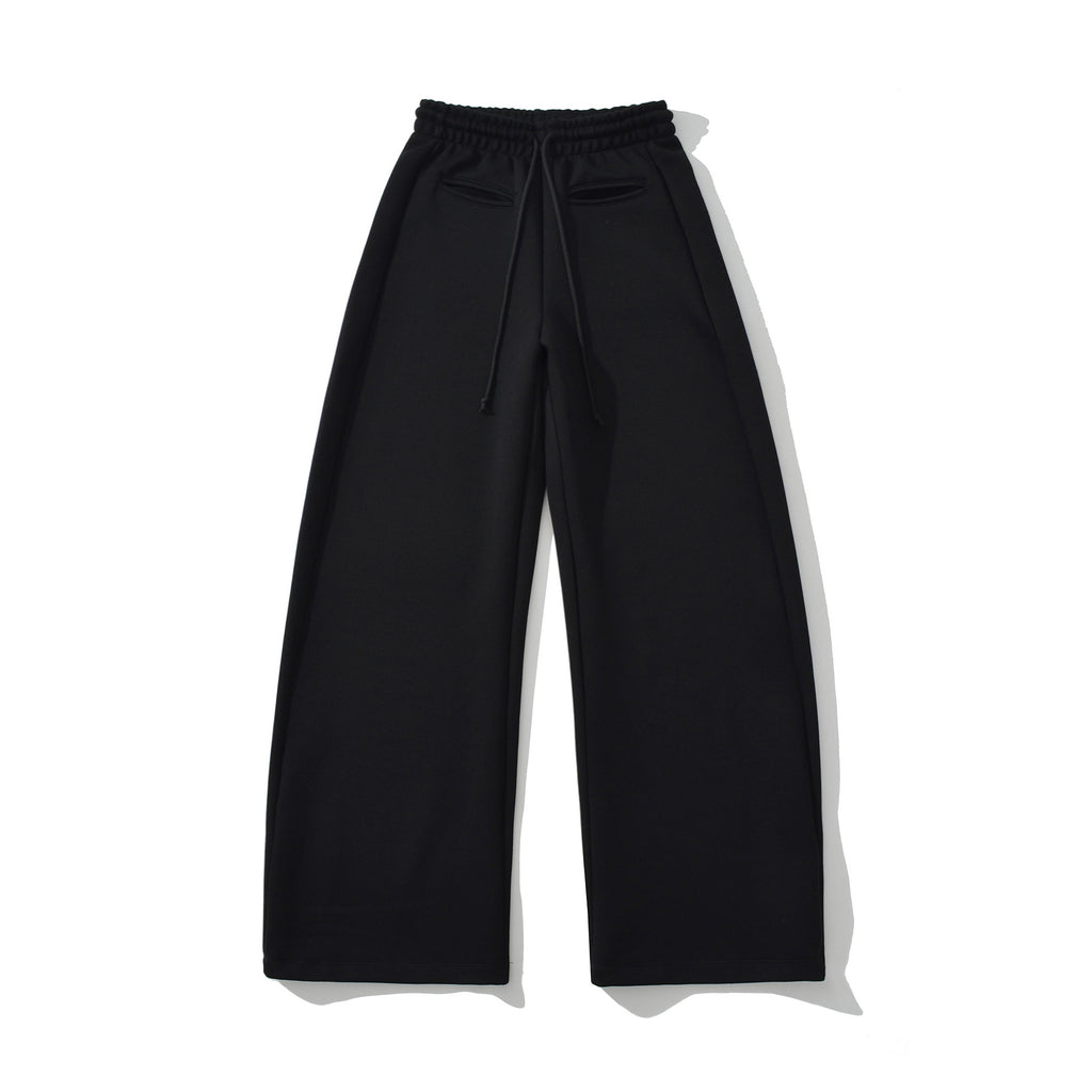 Pantalon Large Taille Élastique Cordon