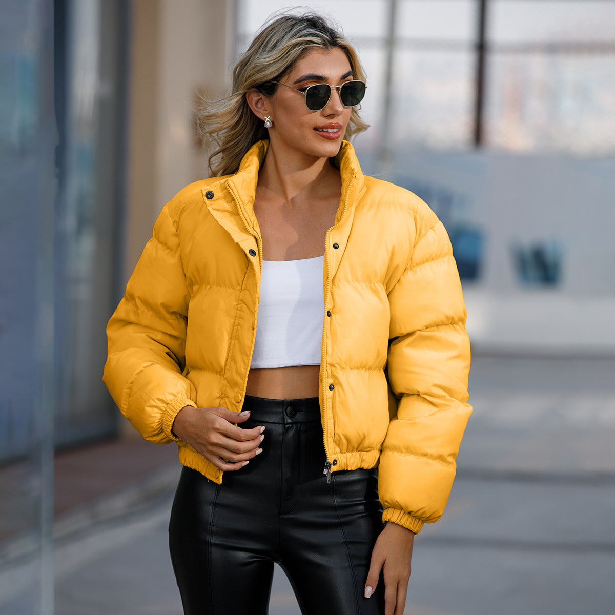 Veste Chaude Col Haut Manches Longues